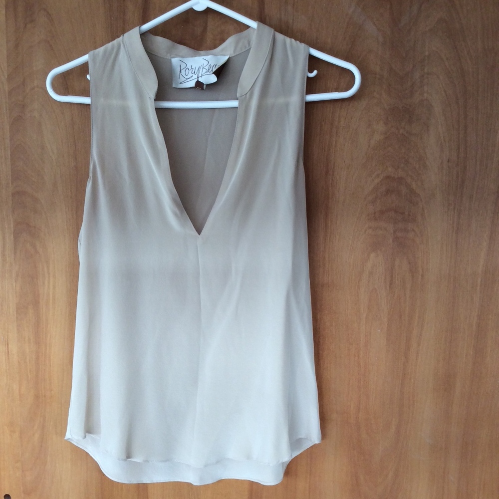 NWT Rory Beca Sleeveless Silk Cream Top XS